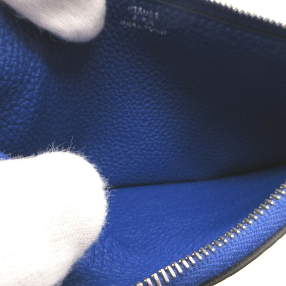 HERMES Blue Electric Togo Wallet (2015) Dogon GM T Stamp - Picture 7 of 9